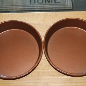 2 Steel Round Baking Pan Nonstick Bakeware – Large 9.5” x 9.5” x
